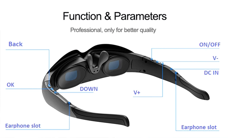 K600 New FPV 2D video glasses Android4.4 Bluetooth