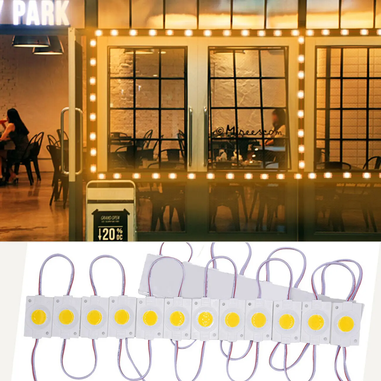20pcs Led Module 12V COB Light Advertisement Design Sign Backlight Shop Banner Waterproof IP65 White Red Green Blue Yellow Pink