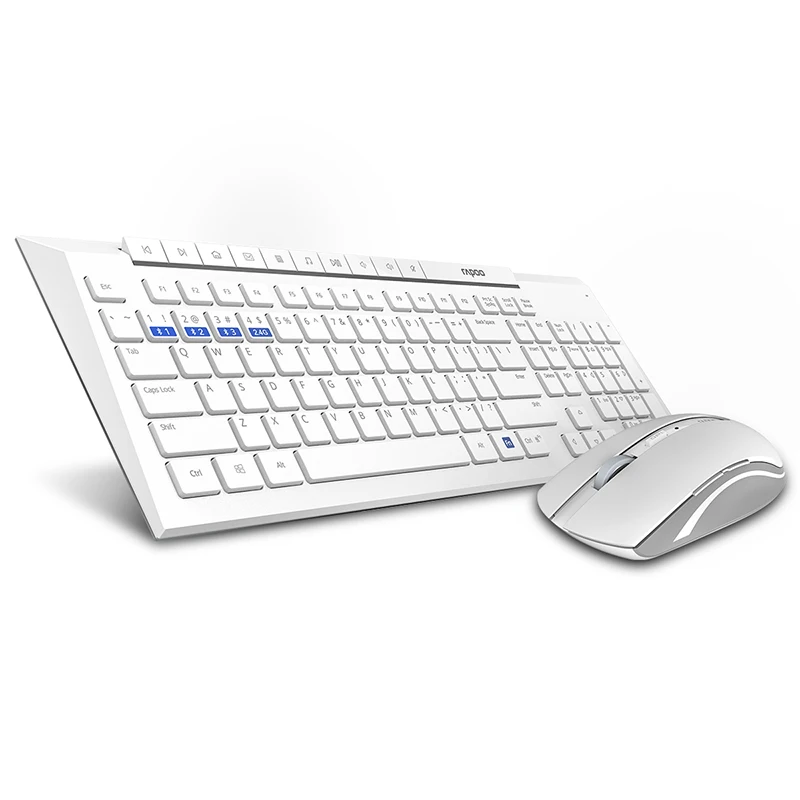 New Rapoo Silent Wireless Keyboard Mouse Combos for Desktop/Laptop/PC,Switch Between Bluetooth/RT 2.4G Connect to 3 Devices