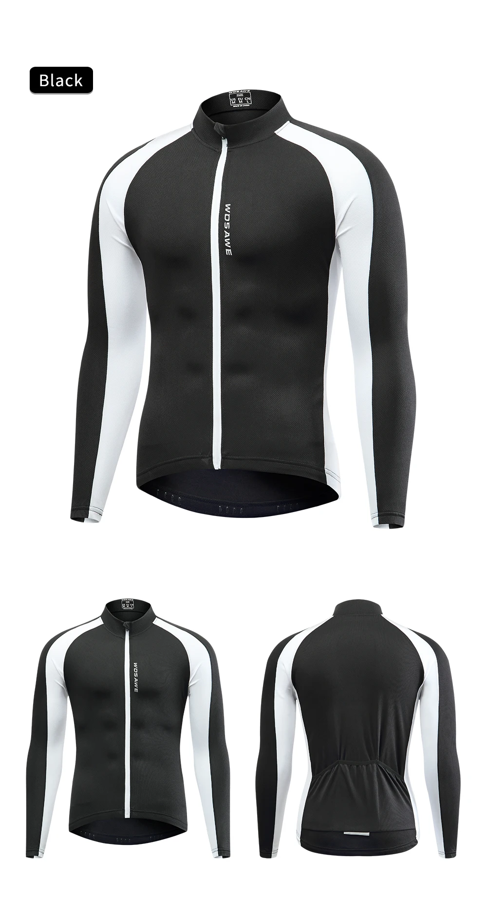 WOSAWE Breathable Cycling Jersey Qick Dry MTB Bike Bicycle Shirts Men's Top clothing ciclismo Long Sleeves Jersey Running Shirts