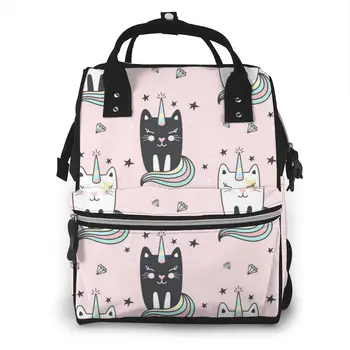 

Cute Caticorns Nappy Backpack Mummy Bag Large Capacity Mom Baby Multi-function Waterproof Outdoor Travel Diaper Bags