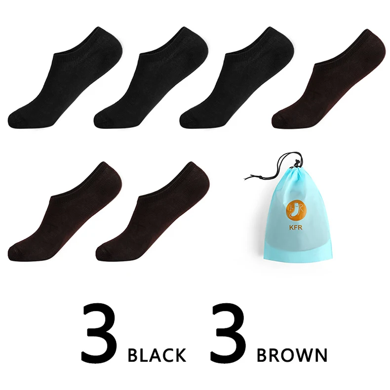 6Pairs/lot Men Cotton Socks Summer Thin Breathable Slippers Socks High Quality No Show Boat Socks Short Men EUR 39-45 With Bag