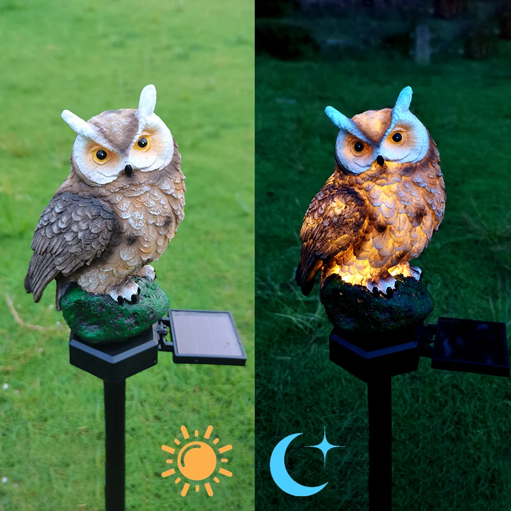 Solar LED Owl Landscape Lawn Lights Waterproof Outdoor Garden Solar Powered Night Lamp Courtyard