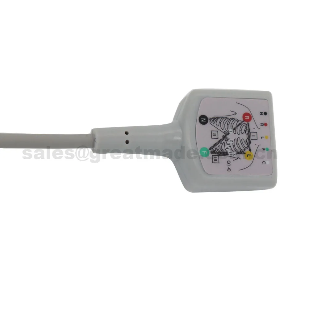 Совместимый GE Marquette ECG telemetrie Leadwire-421932-001 Grabber, AHA, 6-Leadwire