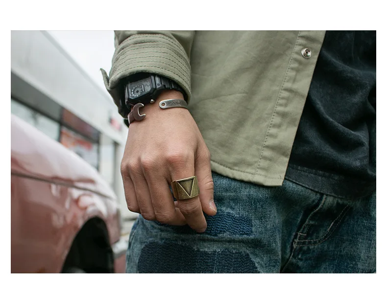 Модное Трендовое винтажное треугольное хип-хоп панк-рок серебряное кольцо для мужчин и женщин роскошные кольца мужские ювелирные изделия оптом