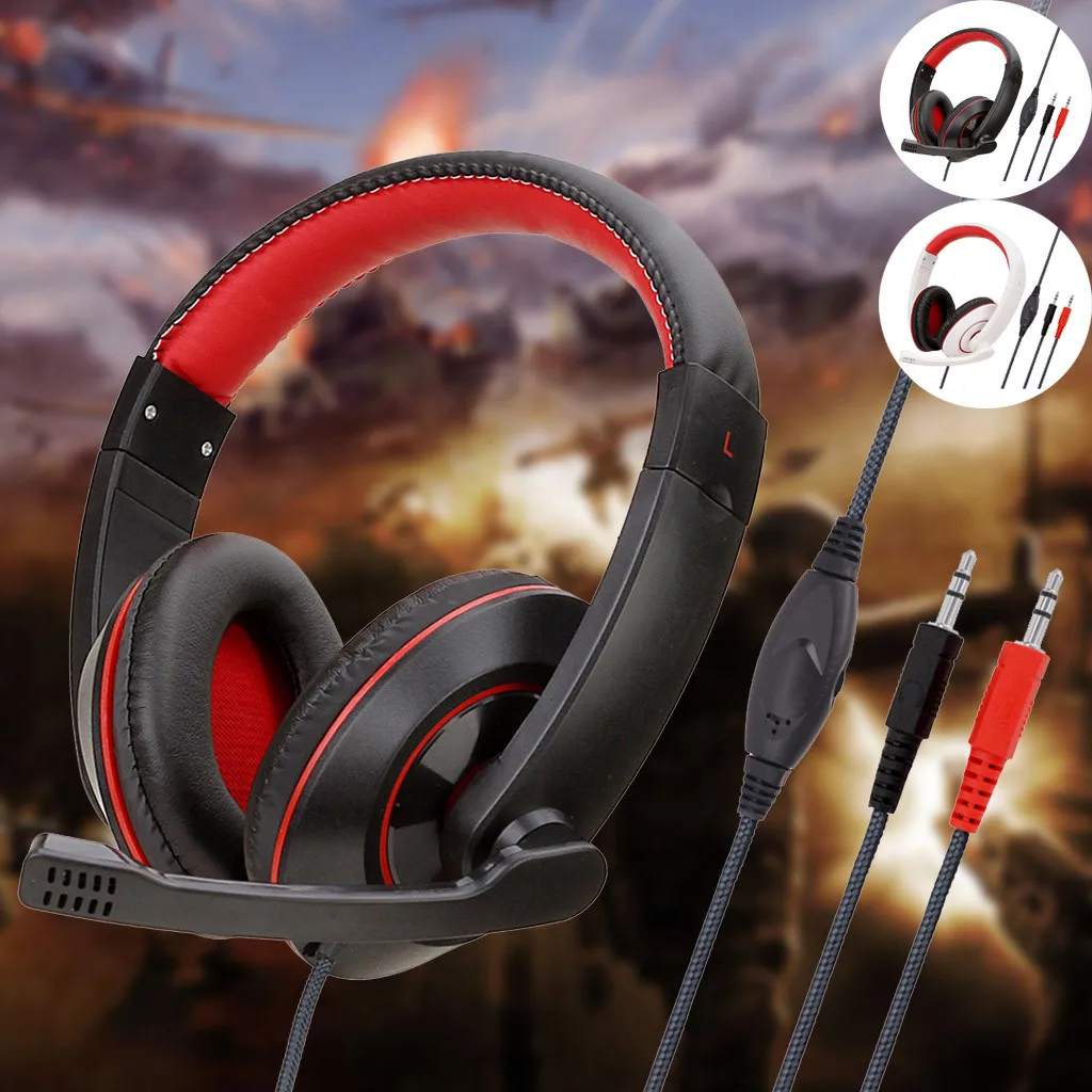 Игровые наушники гарнитура для ПК Накладные 3 5 мм микрофон NS switch PS4 игровые #