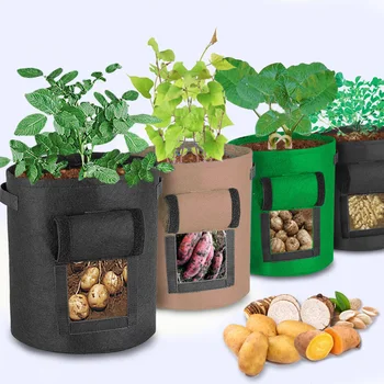 

Potato Cultivation Planting Woven Fabric Bags Garden Pots Planters Vegetable Planting Bags Grow Bag Farm Home Garden Tool