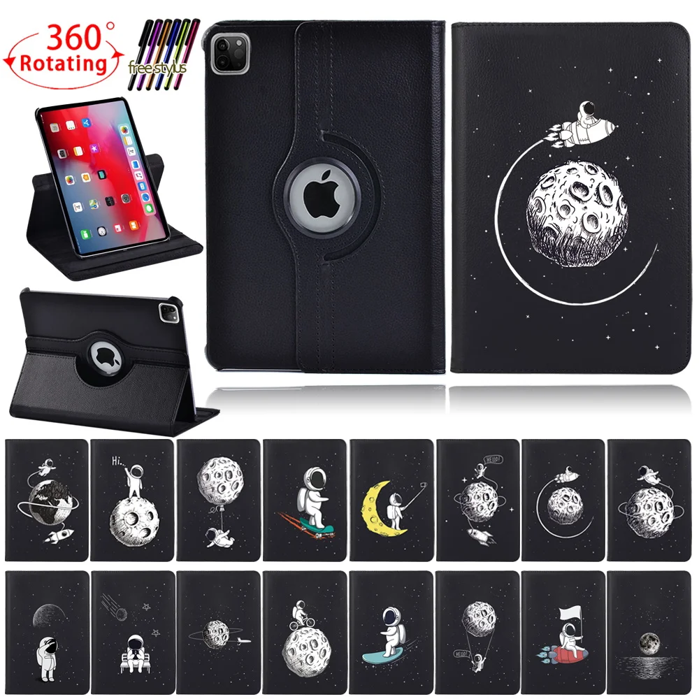 Custodia Per Tablet Con Supporto Rotante Astronauta Per Apple Ipad Pro 9.7/Pro 10.5 2017/Pro 11 2018/Ipad Pro 11 2020 Custodia In Pelle Pu Penna