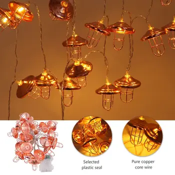 

1pc 2/3 Meters 20 LEDs String Light Iron Art Decorative Hanging String Lamp for Outdoor Garden Yard (USB /Battery Powered Type)