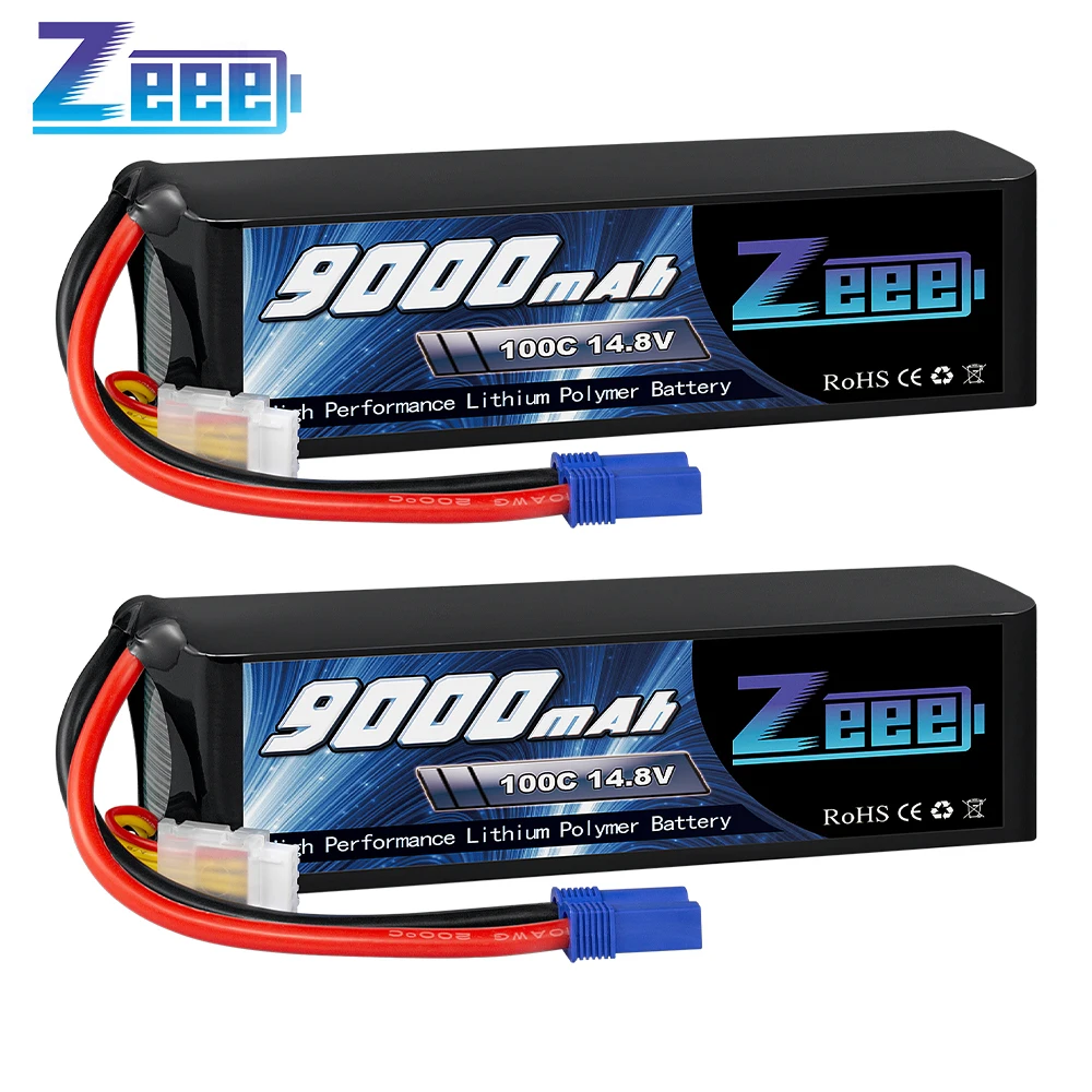 2 шт. Zeee 14 8 V Lipo батарея 4S 100C 9000mAh EC5 разъем с металлическими пластинами для RC