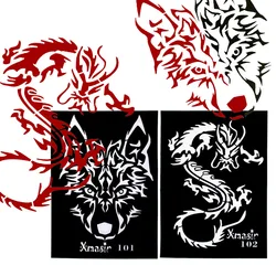 Big Tattoo Stencil Henna hena sticker stencils airbrush for decor Painting Template Dragon Wolf Tiger Arm Back Chest Reusable