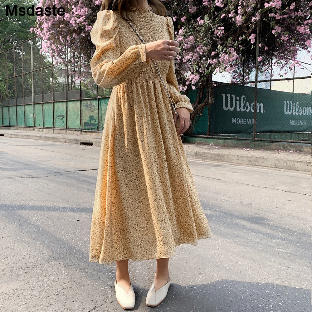mid calf chiffon dress