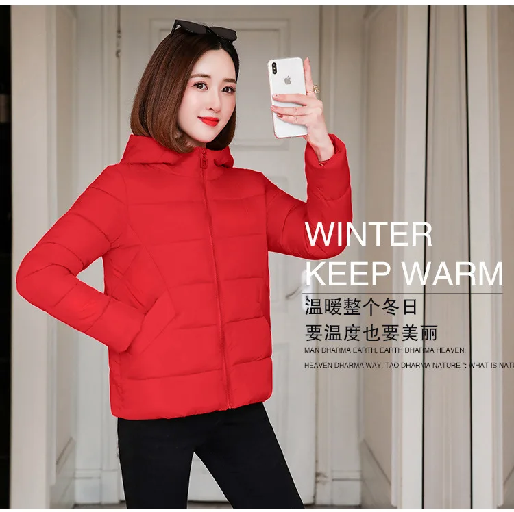 Winter New Products Short Cotton-padded Clothes Women's Korean-style Slim Fit Hooded down Jacket Cotton-padded Clothes Fat