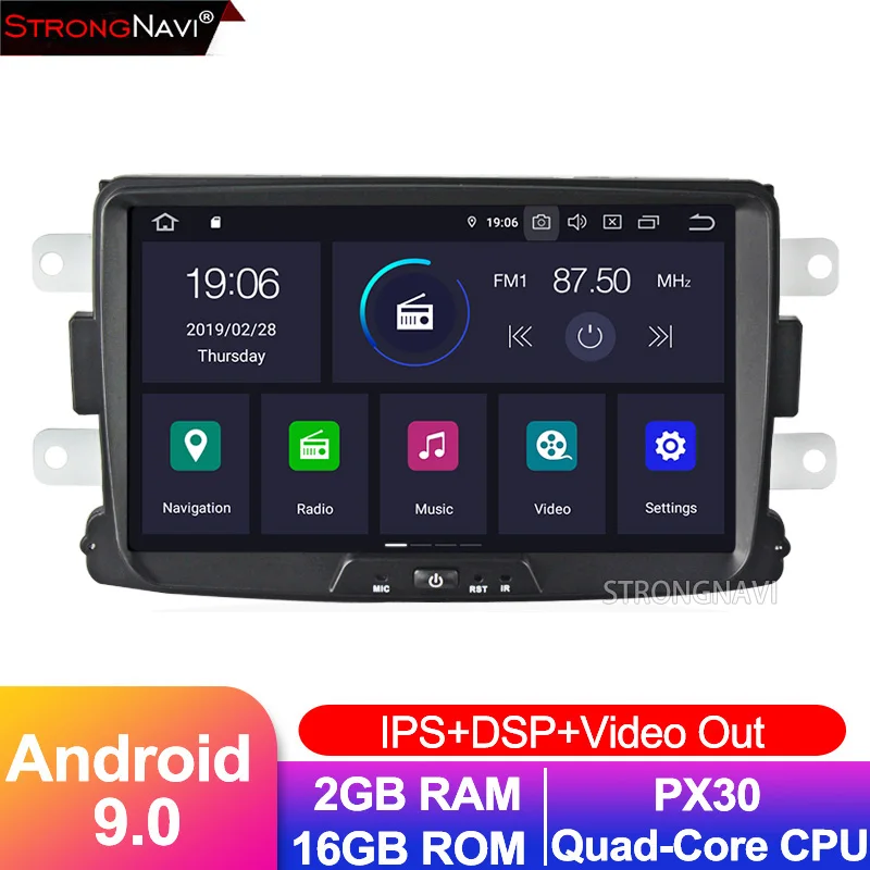 DSP ips 4GB 64G Android 9,0 автомобильный радиоприемник с навигацией GPS для Dacia Sandero Duster Captur Lada Xray 2 Logan 2 Dokker Lodgy 2012 - Цвет: 4core 2G 16G