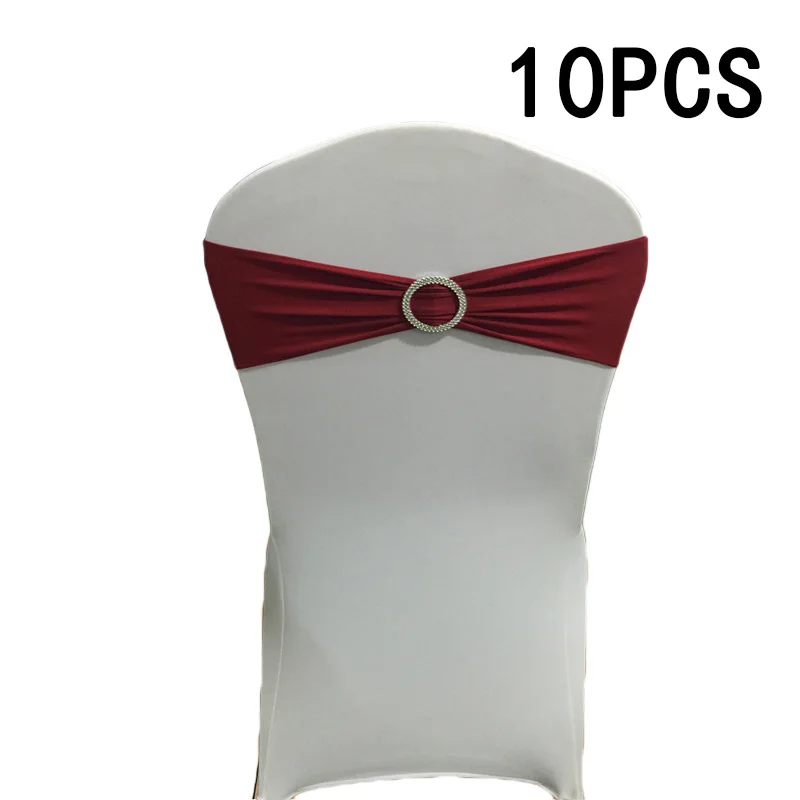 

10pcs/set Stretch Chair Slider Sashes Wedding Chair Knot Cover Decoration Chairs Bow Band Belt Ties For Weddings Banquet