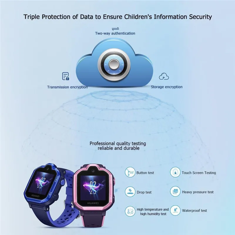 Оригинальные Детские Смарт-часы HUAWEI 3 Pro 4G LTE WiFi, синяя камера 5 м, 1,4 дюймов, цветной сенсорный Android IOS, SOS, голосовой помощник