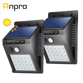 

Anpro LED Solar Power Wall Light 2pcs 20 LED PIR Motion Sensor Waterproof Light Street Yard Path Home Garden Security Lamp