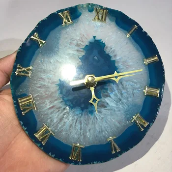 

Fatias de Ágata fatia de ágata naturais relógio de quartzo pedra preciosa cura decoração da sua Casa