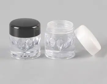 

300 x 3G Small Plastic Powder Sample Jar with Black Cap PS Powder Make Up Face Cream Case 3cc Small Plastic Container SN584