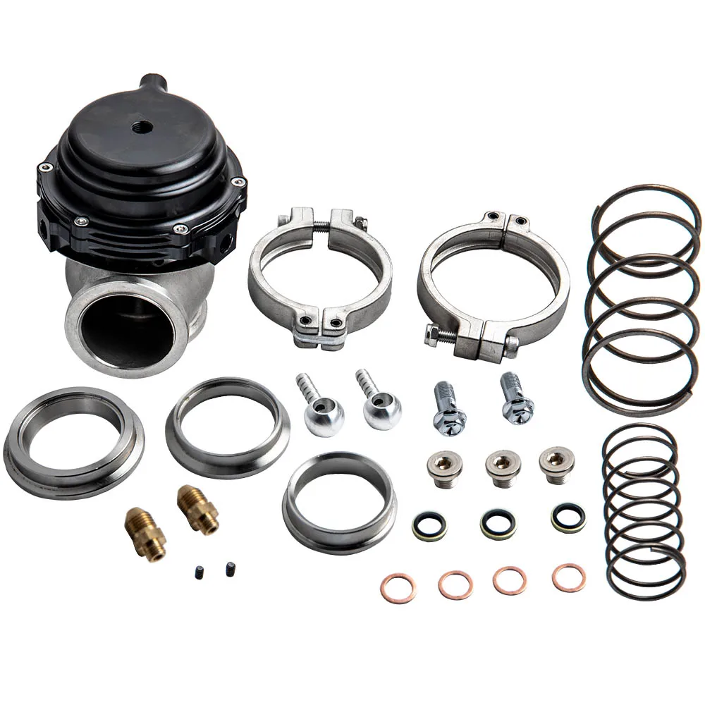 Turbo Wastegate Raffreddato Esterno In Alluminio Da 44Mm + Anello Di Scarico + Molla Per Universale