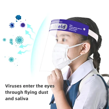 

Safety Clear Face Shield Visor Eye Protection Anti-fog Anti-Droplet Protective Prevent Saliva Splash Transparent Full Face Cover