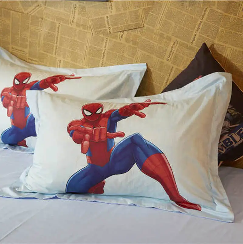 Синяя Подушка Marvel Человек паук sham 19*29 дюймов 100% хлопок Чехол для детской спальни