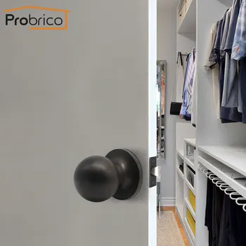 

Probrico Passage lock with door handles for Interior doors Oil rubbed bronze Rotation Door Knobs keyless Locks for Aisle gate