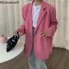Mozuleva 2022 Chic Loose Light Pink Women Blazer Autumn Single Buttons Female Suit Jacket Full Sleeve Outwear Blazer Femme ► Photo 2/6