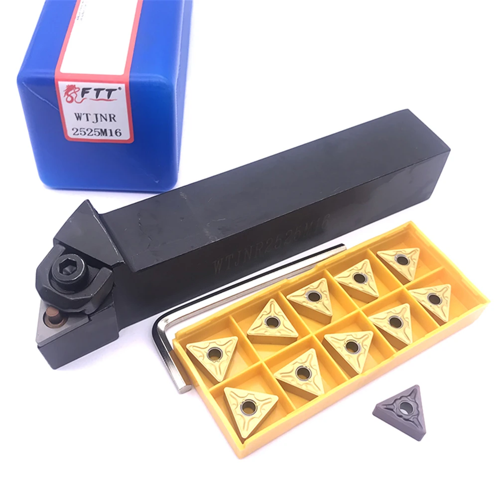 

1pcs WTJNR2525M16 Turning holder +11pcs TNMG160408 WTJNR Carbide Inserts Lathe Cutting Tools Set 150mm CNC turning tool