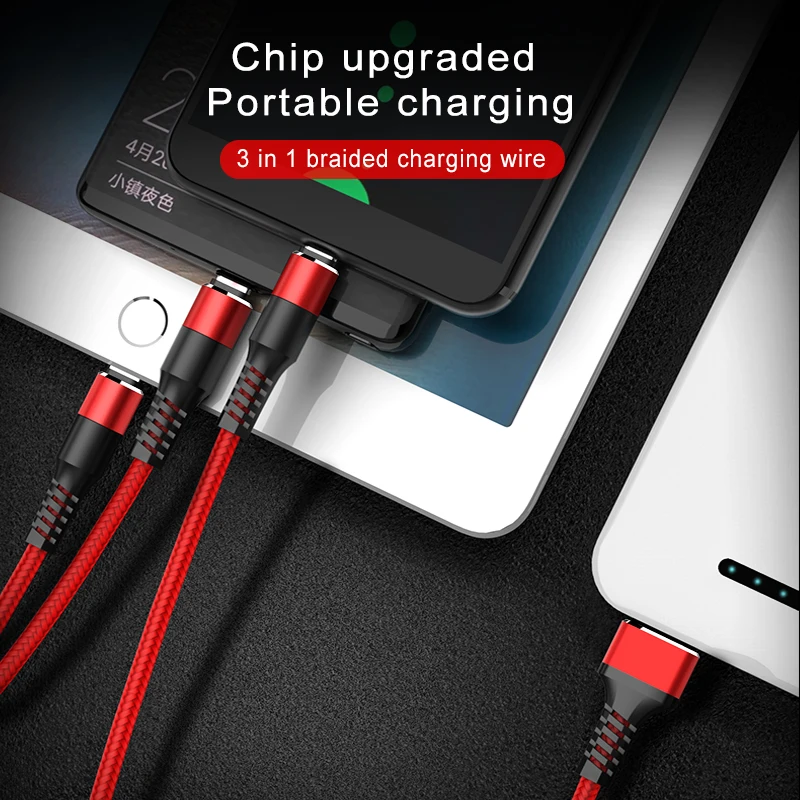 3 в 1 usb кабель Линия для Android type c микро линия передачи данных Быстрая зарядка
