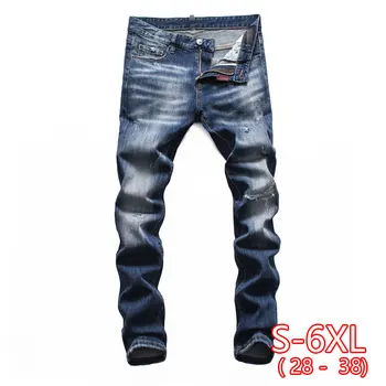 

Men's Jeans 2020 New Summer Denim Pants Slim Straight Dark Blue Regular Fit Leisure Long Trousers jeans men