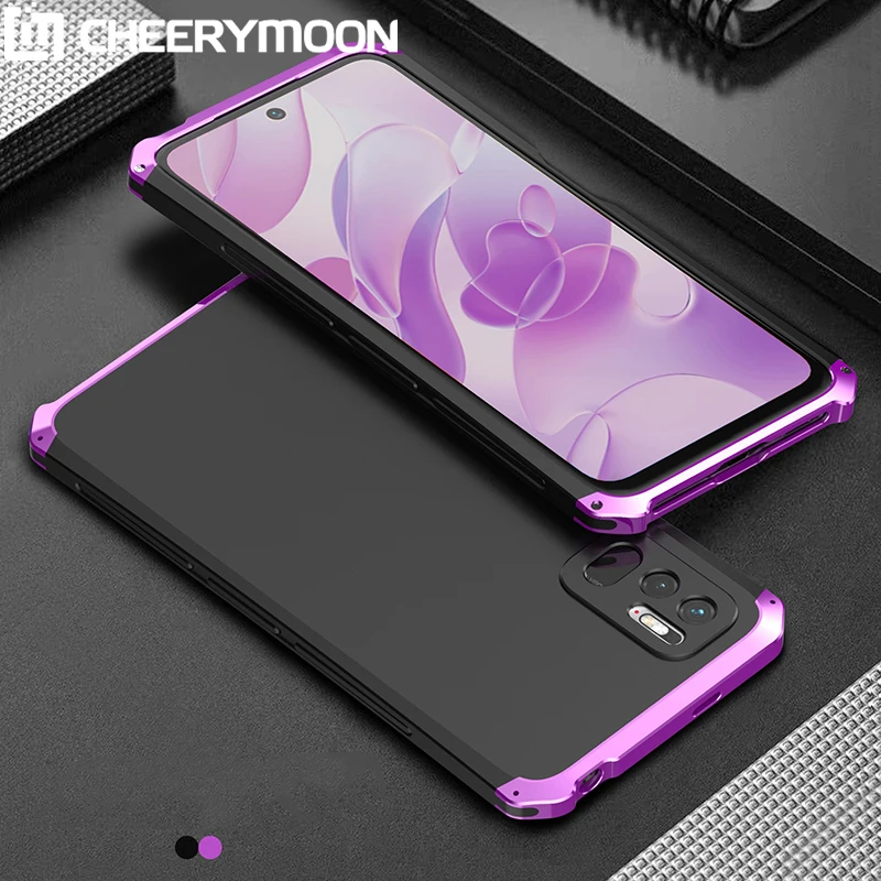 Dropshipping Anti-fall Metal Frame PC Back For Xiaomi Poco M3 Pro M3Pro Aluminum Alloy Bumper Case Cover