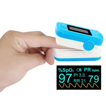 

Portable OLED Fingertip Pulse Oximeter With Audio Alarm & Pulse Sound - SPO2 PR PI Respiration Rate Monitor