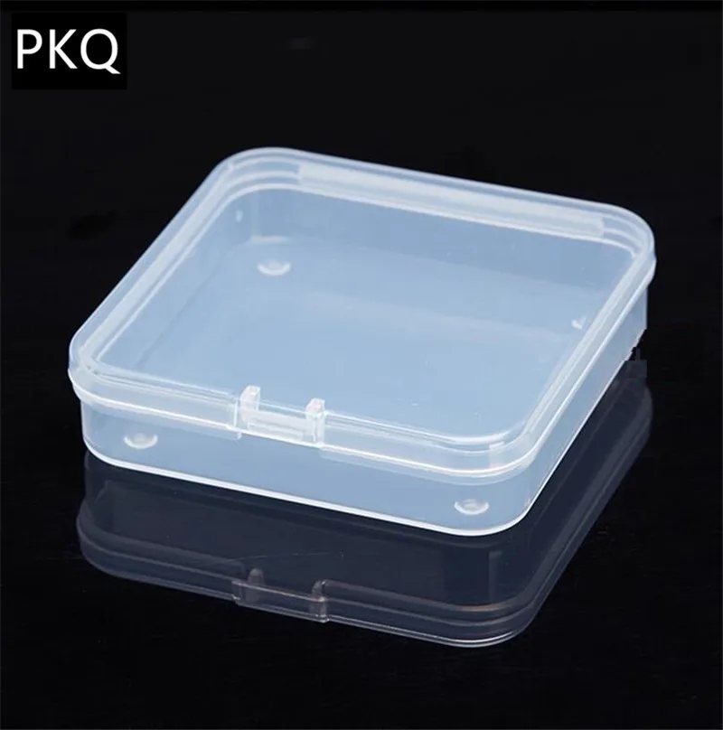 

14 sizes 10pcs Container PP Plastic Transparent Small Square Packaging Storage Box With Lid for Jewelry Storage Accessories