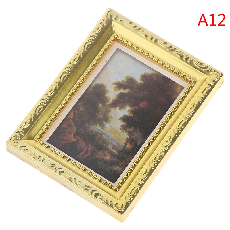Винтажная 1:12 1/12 масштабная фотокартина Настенная картина для 1:12 кукольный домик Миниатюрный Miniaturas Casa De Munecas - Цвет: 1PCS