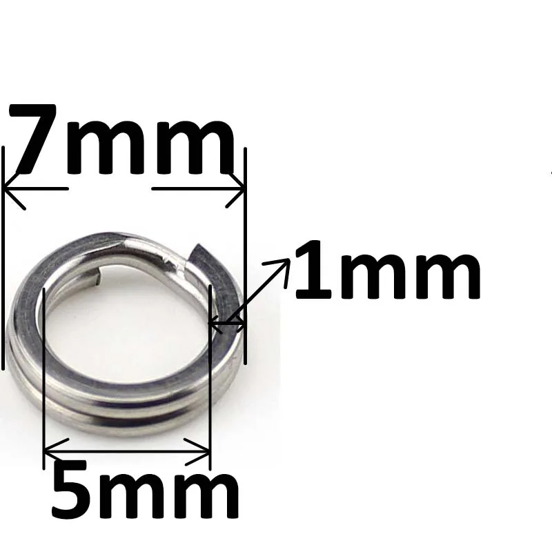 1000 шт. Нержавеющая сталь Разделение кольцо Диаметр от 4 мм до 12 мм сверхмощный рыболовный двойное кольцо рыболовные аксессуары - Цвет: 7mm