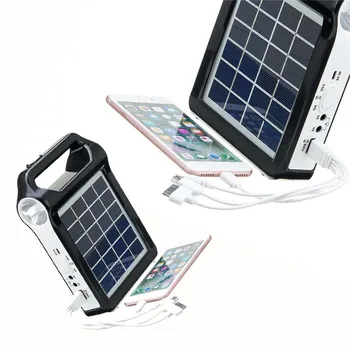 

6V Solar Panel Power USB Charger Storage Generator Home System Kit Rechargeable 9W 2400mAh Portable ABS Solar Generator System