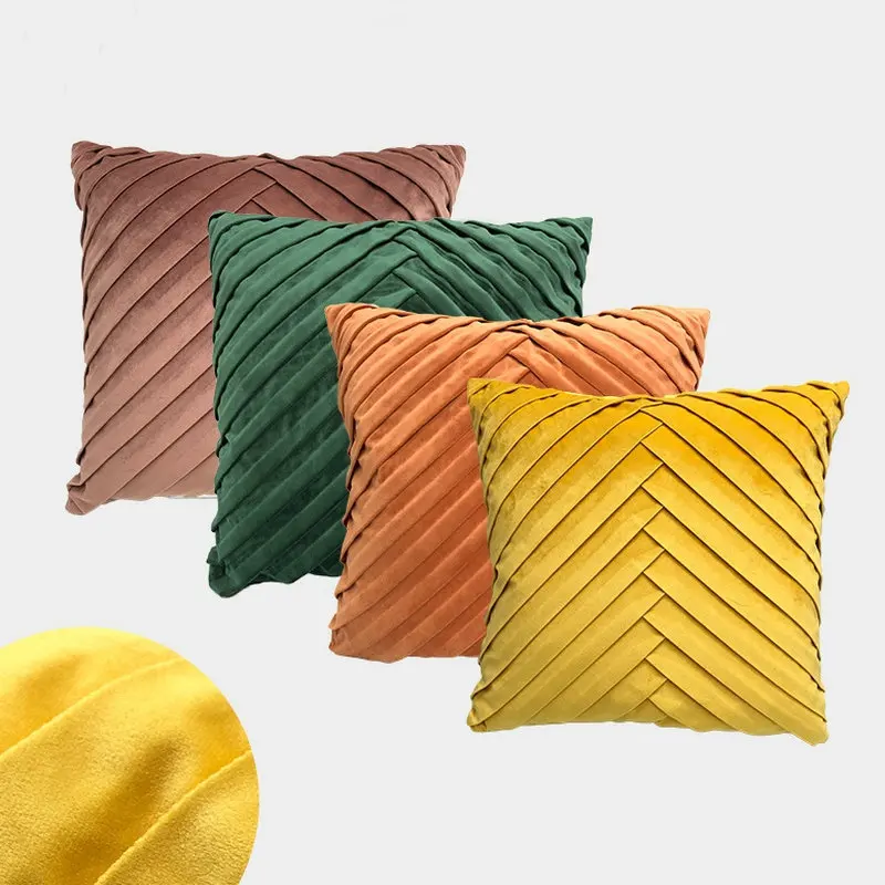 

Fashion Nordic Herringbone Crumple Cushion Cover 45x45cm Pillowcase Home Decoration Super Soft Pillowcase Sofa Bedroom Decor