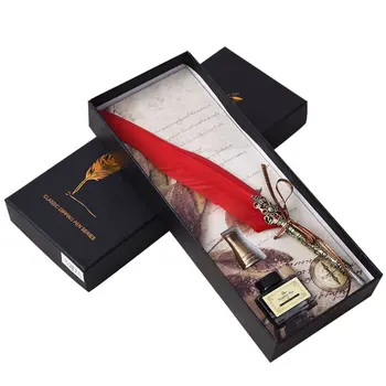 

Vintage Signature Calligraphy Quill Dip Pen Turkey Feather Pen Business Gift Vintage Pen Fountain Pen