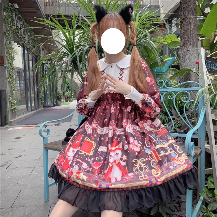 

Women Kawaii Lolita dress cosplay sweet girl princess Original design lolita magic bubble machine dark department