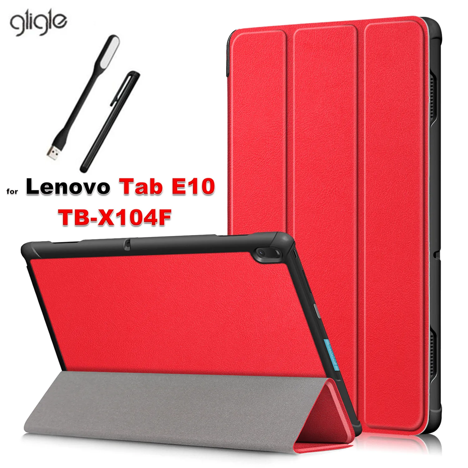 Кожаный чехол Gligle для Lenovo Tab E10(TB X104F) tab shell + подарок|Чехлы планшетов и электронных