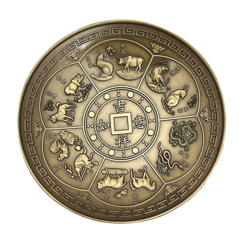 BronzeZodiac Retro 5 Holes Lotus Incense Burners Dragon Incense Holder Stick Cone Censer Plate Buddhism 2 Colors Home Office Decoration Craft - Цвет: BronzeZodiac