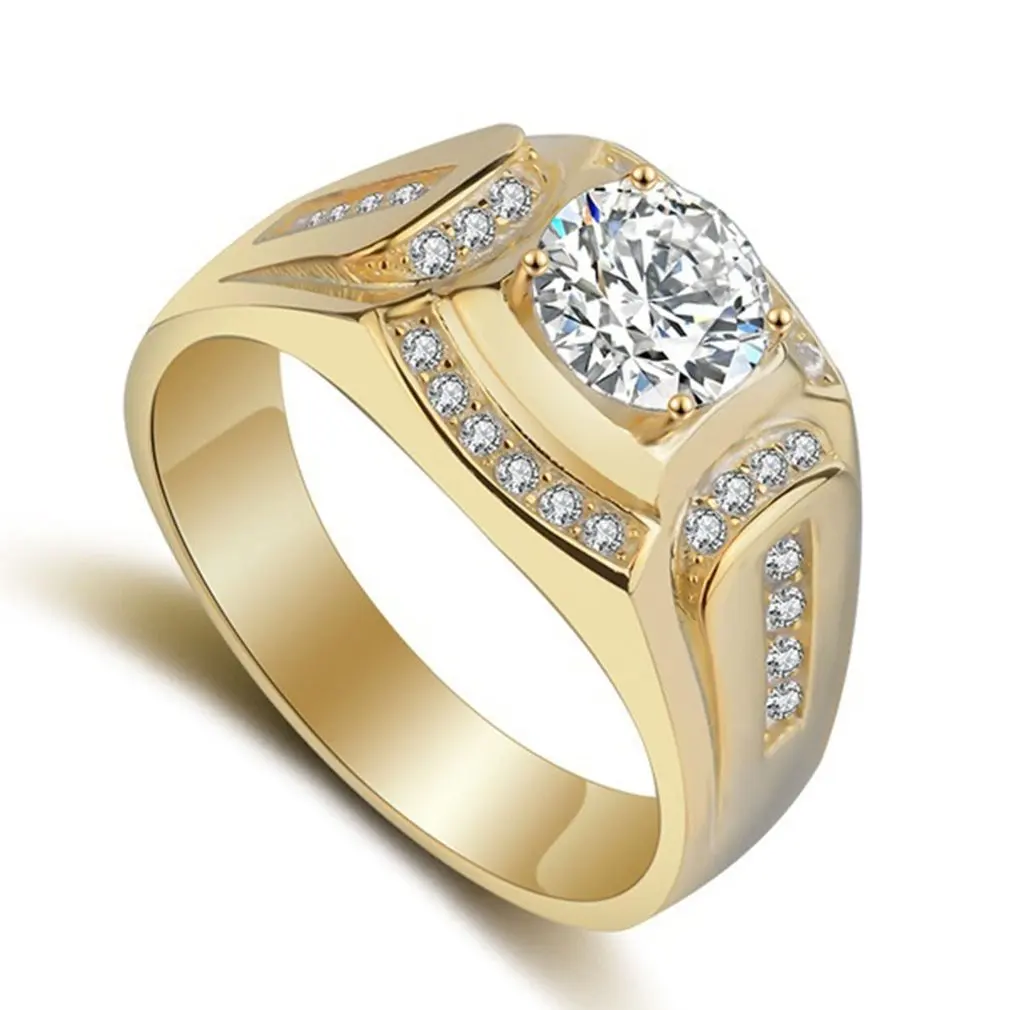 

Lover Hot Sell Elegant Gold Color Wedding Ring Made with Genuine Austrian Crystals Full Sizes Wholesales free shipping