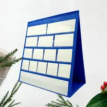 Mesa de trabalho carta de bolso auto pé mesa cartões de desktop frase tiras de suporte de arquivo com 20pcs cartões brancos (branco) 30.5x33cm