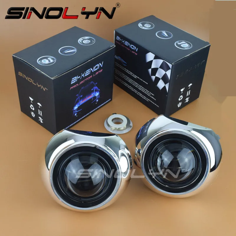 Sinolyn Bi Xenon Projector Lenses For Headlights H4 H7 2.5 Inch Car