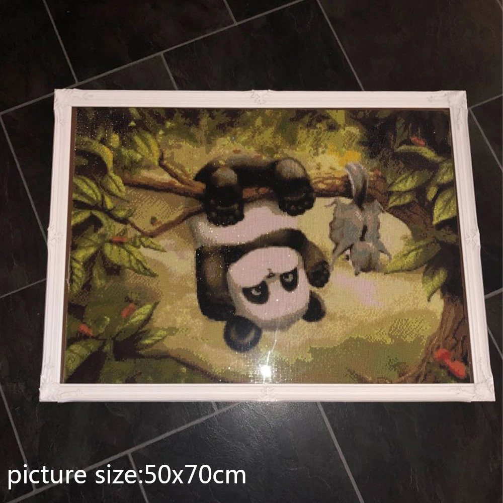 Huacan Diamond Embroidery Animal Full Square Picture Mosaic Rhinestone Home Decoration Diamond Painting Panda