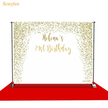 

Sensfun photography backdrop shiny golden dots birthday custom prop fabric photography backdrop photocall photobooth