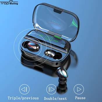 

Trop Weiling Tws Led Power Display Bluetooth Earphones Active Noise Cancelling Earbuds In Ear Headphone True Wireless Headphones
