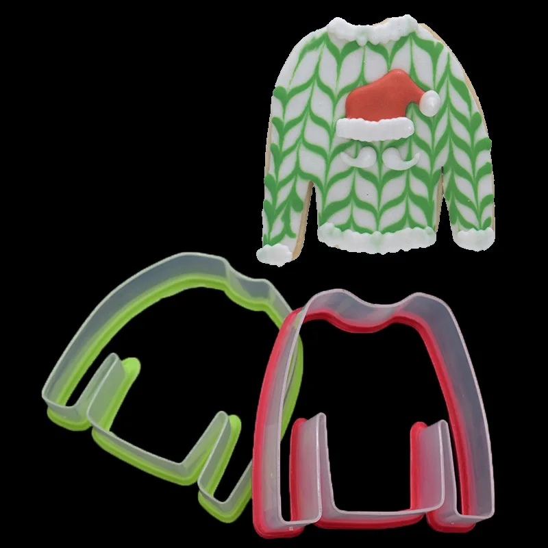 DIY Bakery Christmas Clothes Men and Women Cutter Fondant Clay Plastic Clothes Cutter Biscuit Mould