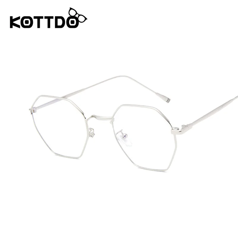 KOTTDO, Модные металлические полигональные мужские очки, оправа, винтажные оптические очки, оправа для глаз, женские прозрачные очки для близорукости